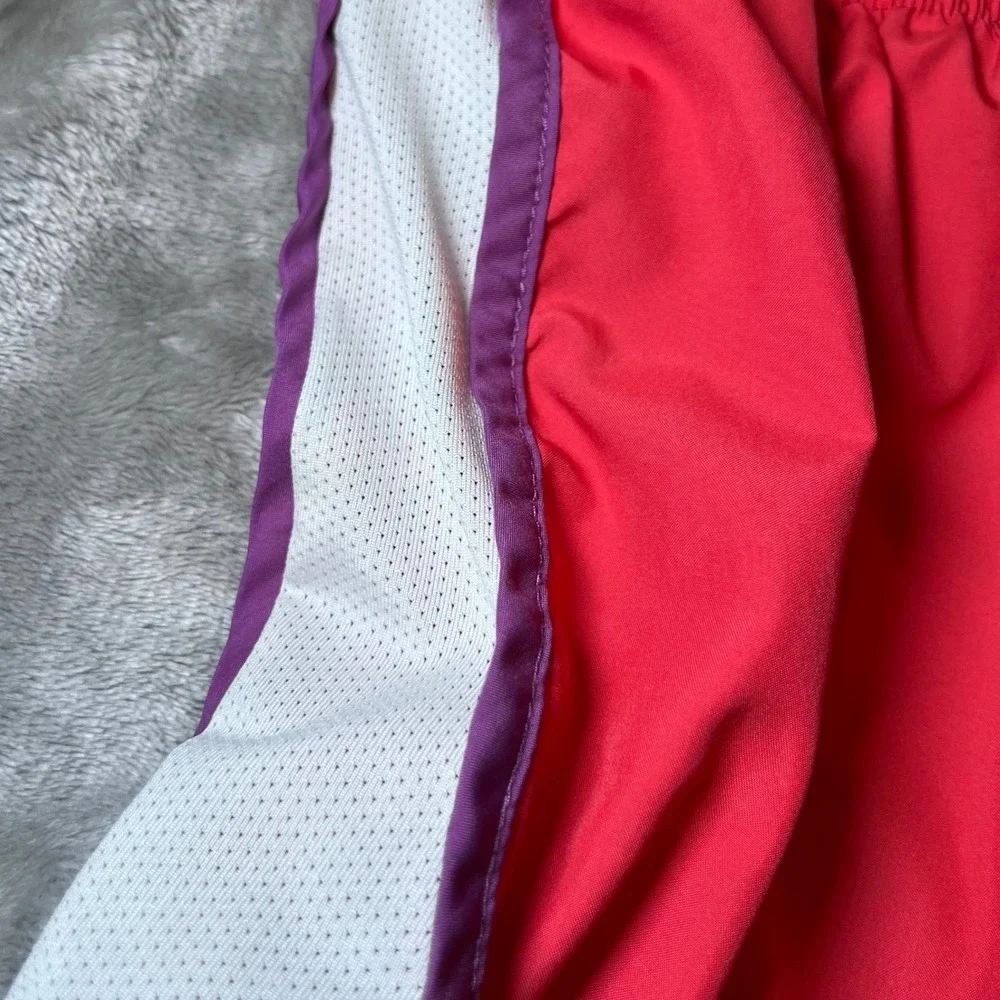 Nike Womens Size Medium Dri-FIT Running Shorts Pink‎ White Purple Athletic Gym
